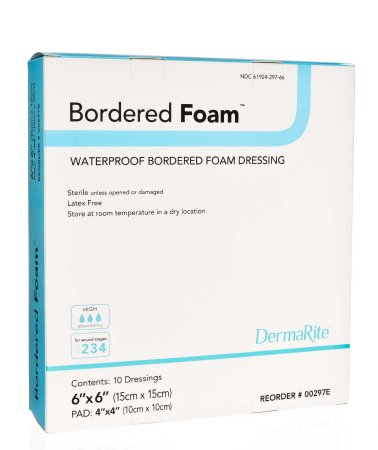 BORDERED FOAM WATERPROOF DRSNG 6X6 10/BX