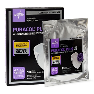 PURACOL PLUS AG COLLAGEN W/ SILVER 4X4 1/EACH