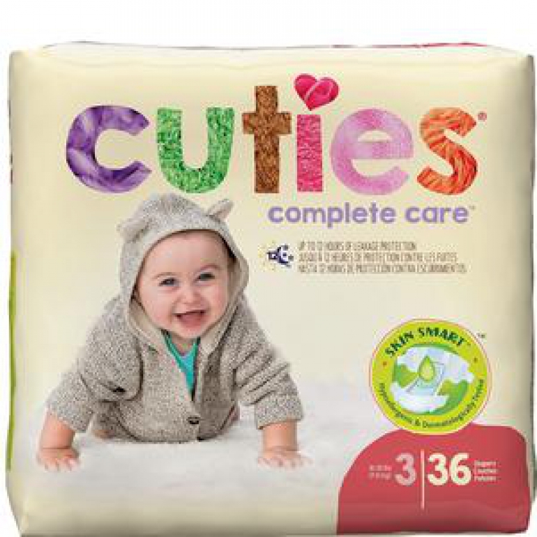 CUTIES DIAPER BABY SIZE 3 16-28 LBS 144/CS