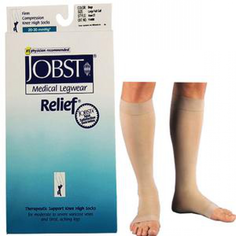 COMPRESSION STOCKING KNEE HIGH OPEN TOE 1/PR