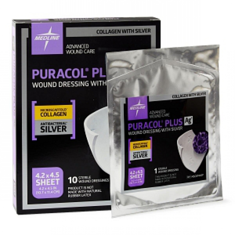 PURACOL PLUS AG COLLAGEN W/ SILVER 4X4 1/EACH