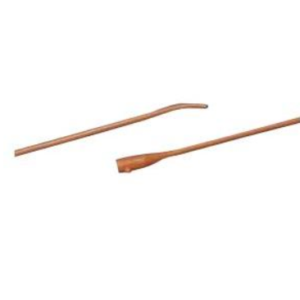 BARDIA Coude Red Rubber Urethral Catheter 16 Fr, 16"