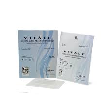 Vitale Silicone Super-Absorbent Dressings, 8" x 10"