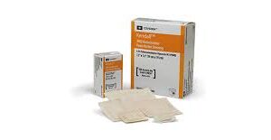 Cardinal Health Kendall AMD Antimicrobial Foam Dressing with Topsheet, 4" x 4"