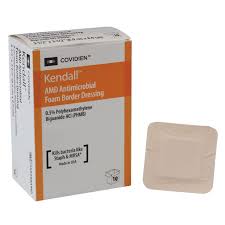Cardinal Health Kendall AMD Antimicrobial Foam Border Dressing, 1.75" x 3.25"