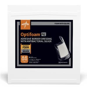 Optifoam Ag Foam Dressing with Ionic silver 4" x 4" - Replaces 60MSC9604EPZ