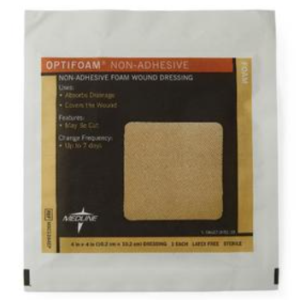 Optifoam Non-Adhesive Foam Dressing, 4" x 4" - Replaces 60MSC1244EPZ
