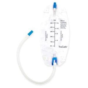 TruCath 500ml Premium Flocked Back Leg Bag with Flip Valve
