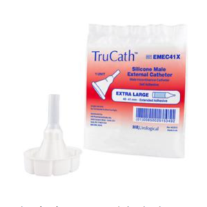 TruCath Male External Catheter, Extended Adhesive, 100% silicone, Extra Large, 41mm