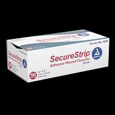 SecureStrip Adhesive Wound Closure Strips, 1/4" x 3", Sterile. 3 Strips per each.