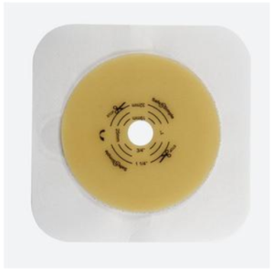 Safe N Simple LLC 5" x 5" 2- Piece Flat Wafer, Standard Wear, Tape Collar, White, 2-3/4" Flange Cut-to-Fit