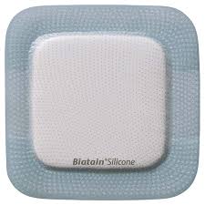 Biatain Silicone Foam Dressing, 7" x 7", Pad Size 4.57" x 4.57"