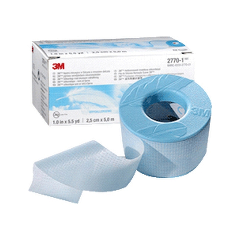 3M Micropore S Surgical Tape 1" x 5.5 yards (2.5 cm x 5 m). Formerly called 3M Kind Removal Silicone Tape.