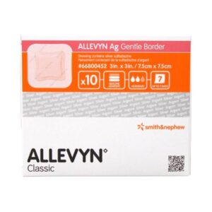 ALLEVYN Ag Adhesive Absorbent Silver Hydrocellular Dressing 7" x 7"
