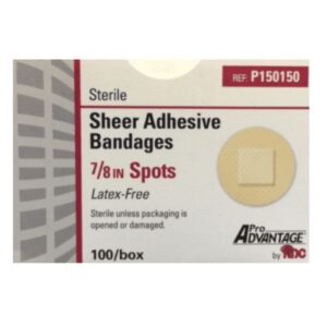 Sheer Adhesive Bandage Spot 7/8", Sterile, Latex Free.