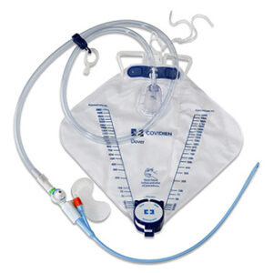 Dover 100% Silicone 400 ML U/M Foley Tray, Coude Tip, 18 FR (6.0 MM), 5 CC, 2000 ML Drain Bag, CSD