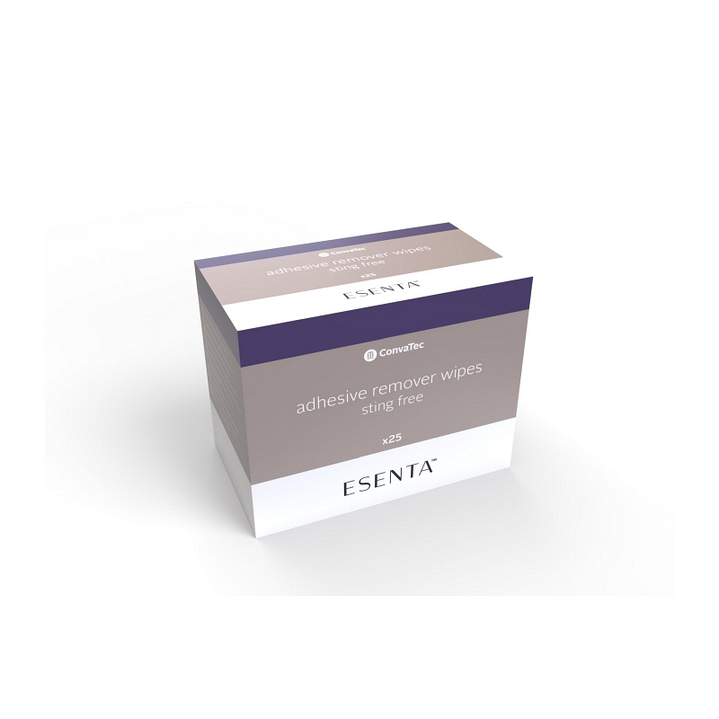 Esenta Sting Free Adhesive Remover Wipe. Latex-free.