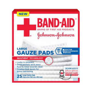J & J Band-Aid First Aid Gauze Pads 4" x 4" 25 CT