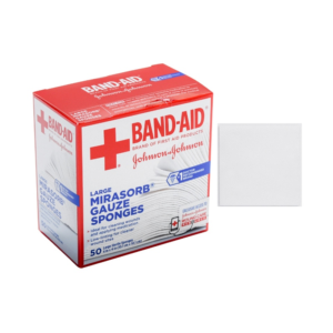 J & J Band-Aid First Aid NoMirasorb Gauze 4" x 4".