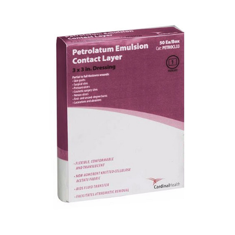 Cardinal Health Petrolatum Emulsion Contact Layer 3" x 3".