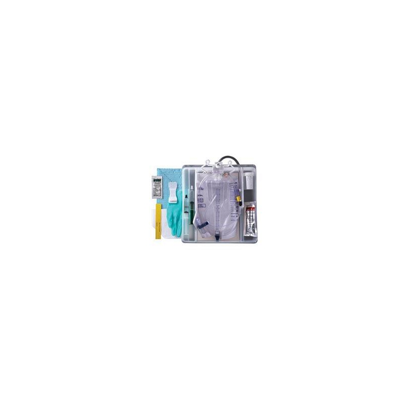 100% Silicone Closed System Foley Catheter Tray 18 Fr 10 cc