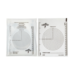 Bullseye wound measuring guide. Latex-free.