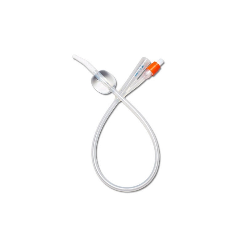 Coude Silicone Catheter 18 Fr 30 cc