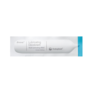 A pouch lubricant + deodorizer in one Powder-fresh liquid reduces odor and allows output to slide to the bottom of the pouch for easier emptying Not made with natural rubber latex