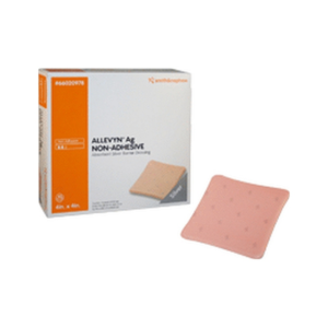 ALLEVYN Ag Non-Adhesive Absorbent Silver Barrier Hydrocellular Dressing 4" L x 4" W Square with Foam Core