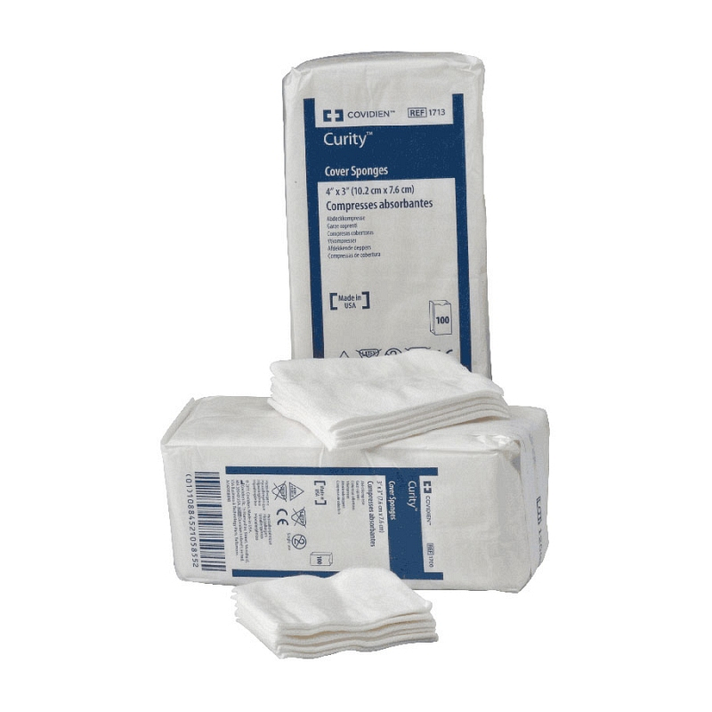 Curity Nonsterile Cover Sponge 4" L x 4" W