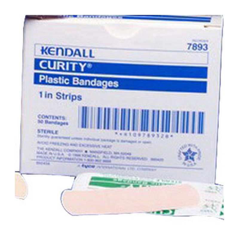 Curity Plastic Bandage 3/4" L x 3" W Rectangle Shape 3/4" x 7/8" Pad Size