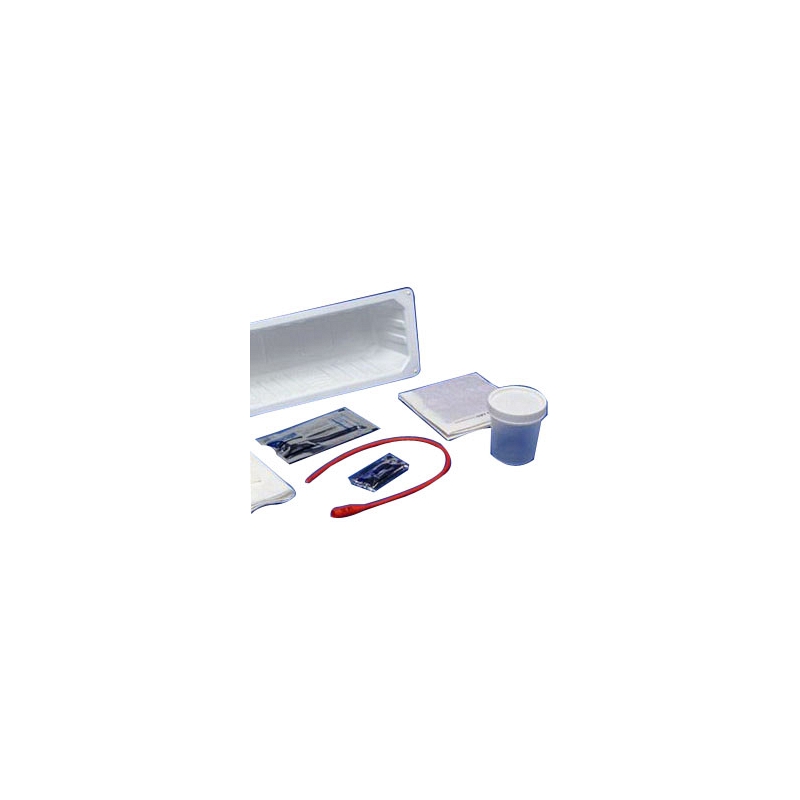 KENGUARD Dover Red Rubber Open Urethral Catheter Tray 14 Fr