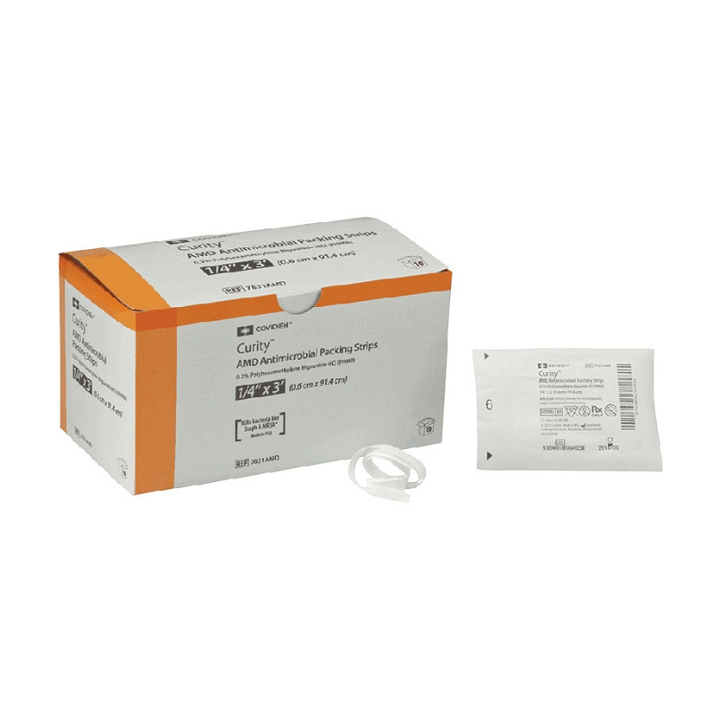 Curity AMD Antimicrobial Packing Strips 1/4" x 1 yds. Sterile