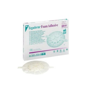 Tegaderm High Performance Adhesive Foam Dressing 4-1/2" L x 4-1/2" W Size Heel/Elbow Shape with 3" L x 3" W Absorbent Pad