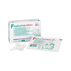 Tegaderm High Performance Adhesive Foam Dressing 2-3/4" L x 2-3/4" W Size Mini Wrap Shape with 1" L x 1" W Round Absorbent Pad
