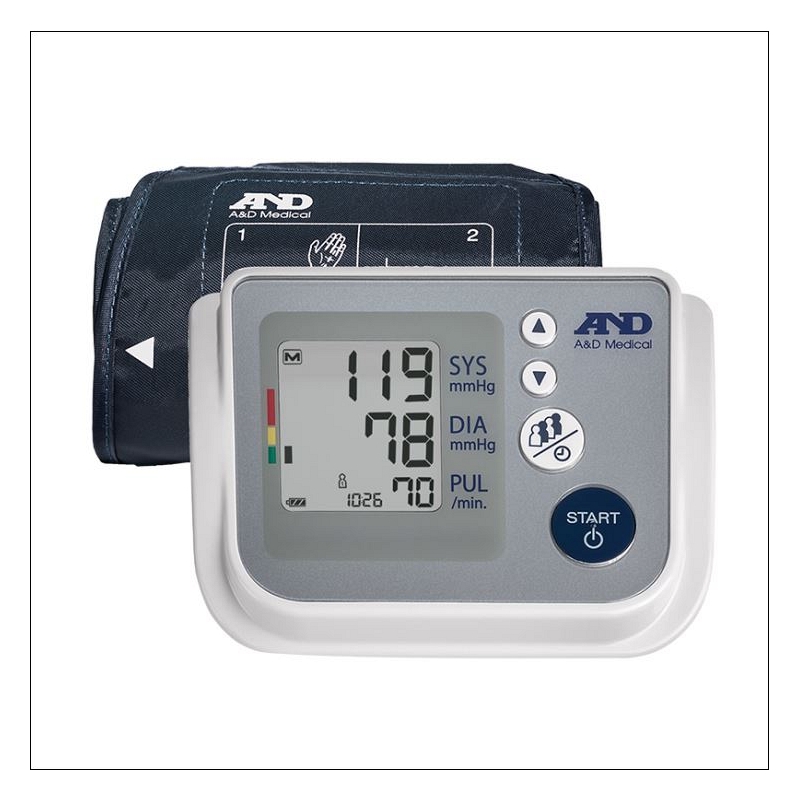 A & D Medical Multi-User Upper Arm Automatic Blood Pressure Monitor with AccuFit Plus Wide Range Cuff