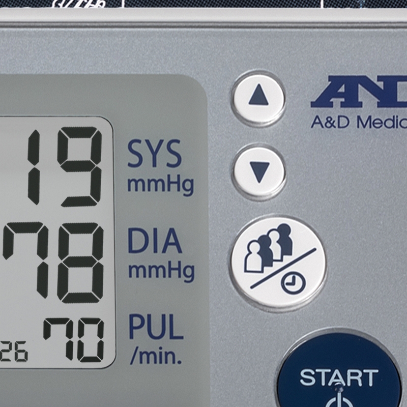 A & D Medical Multi-User Upper Arm Automatic Blood Pressure Monitor with AccuFit Plus Wide Range Cuff