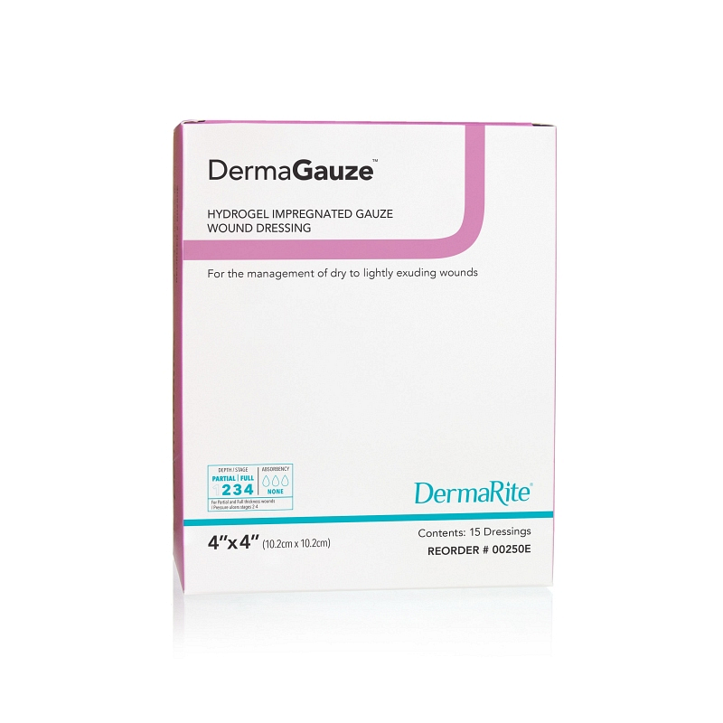 DermaGauze Hydrogel Impregnated Dressing 4" x 4".