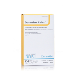 DermaView II Island Transparent Film Wound Dressing Non Adherent Absorbent Pad