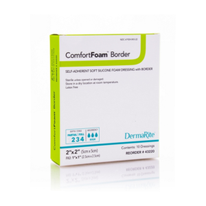 ComfortFoam Self-Adherent Soft Silicone Foam Dressing with Border