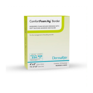 ComfortFoam Bordered Foam Wound Dressing with Silver and Soft Silicone Adhesive