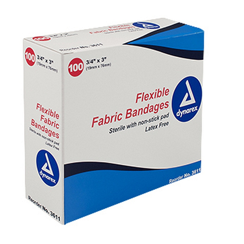 Flexible Fabric Adhesive Bandage 3/4" x 3"