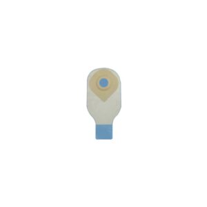 Securi-T USA 12" 1-Piece Extended Wear Drainable Pouch Pre-Cut 1-1/4" Transparent 1 Curved Tail Closure