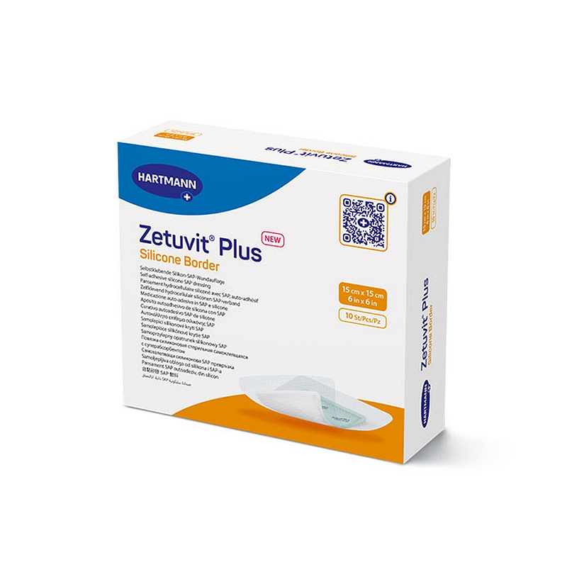 Zetuvit Plus Silicone Border SAP Dressing with Silicone adhesive