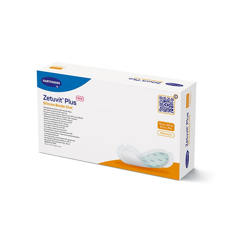 Zetuvit Plus Silicone Border Oval SAP Dressing with Silicone adhesive