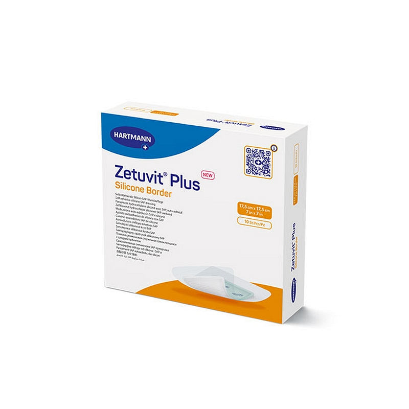 Zetuvit Plus Silicone Border Superabsorbent SAP Dressing with Silicone Adhesive