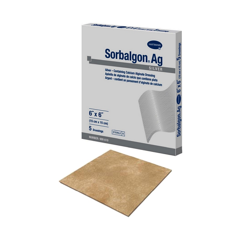 Sorbalgon Silver Calcium Alginate Dressing 6" x 6"