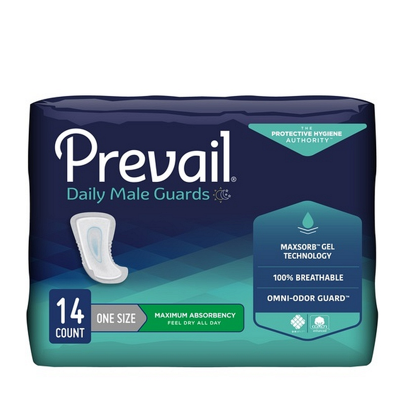 Prevail male guards with adhesive strips