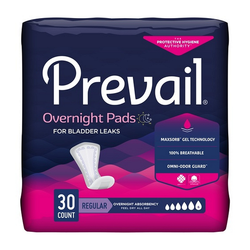 Prevail Bladder Control Pads Overnight Absorbency 16".