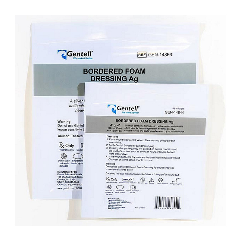 Gentell Bordered Foam Ag Dressing